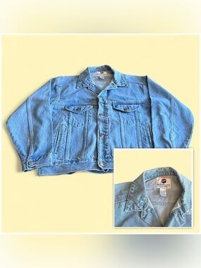 Vintage Pepsi Denim Jacket Light Wash Blue Men’s S Trucker USA